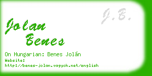 jolan benes business card